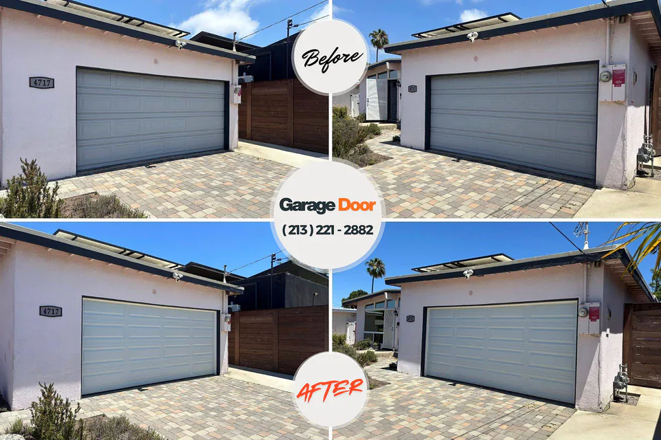 Before and after: garage door repair Medford, OK